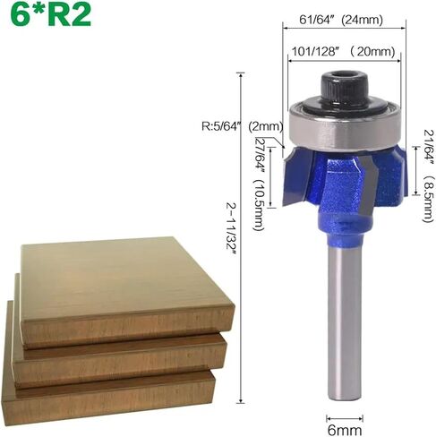 1Pcs 6mm Shank G Milling Cutter R1mm R2mm R3mm Bit(6XR3) in Kuwait