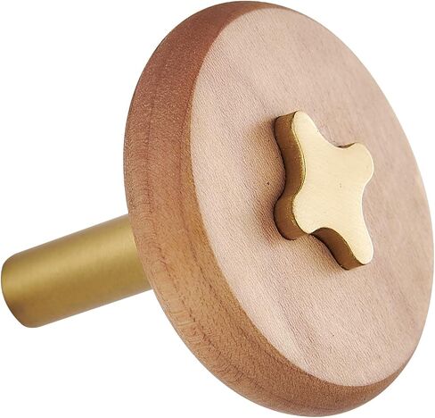 Solid Brass & Sapele/Mahogany Wall Hooks 2 Pack - Decorative Heavy Duty Coat Hooks with Vintage Cross Screw Design for Entryway, Bathroom, Luxury Spaces TC008S in Saudi Arabia