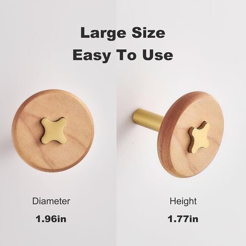 Solid Brass & Sapele/Mahogany Wall Hooks 2 Pack - Decorative Heavy Duty Coat Hooks with Vintage Cross Screw Design for Entryway, Bathroom, Luxury Spaces TC008S in Saudi Arabia