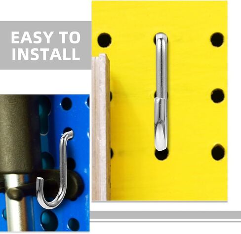 10 PCS Iron Pegboard Hooks - Attility J Hooks لأدوات تعليق ، وملحقات منظمة Pegboard السوداء للمرآب ، وغرفة الحرفية ، والمكتب ، تناسب فتحات 1/4 بوصة in Kuwait