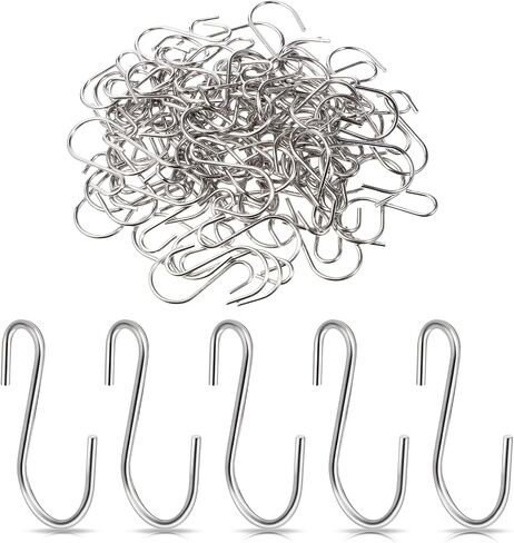 Giantree 100 mini s-hooks ، s-hooks 1 بوصة من الفولاذ المقاوم للصدأ s ، موصلات الستار ، mini s-hook للنباتات المعلقة ، أواني المطبخ ، الملابس ، المجوهرات ، المفاتيح ، الحرف اليدوية diy ، علامات ومتاجر البيع بالتجزئة in Saudi Arabia
