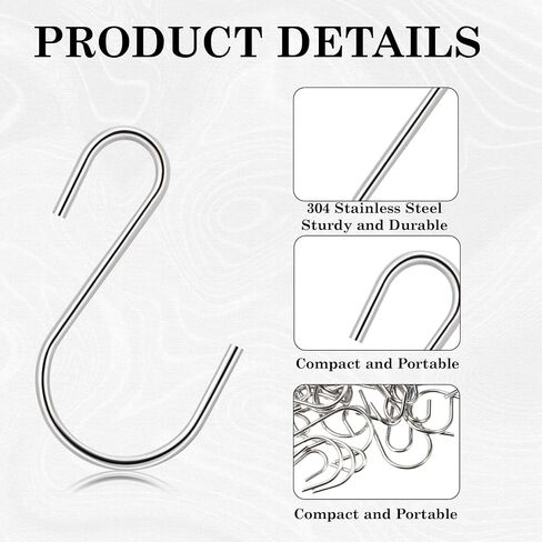 Giantree 100 mini s-hooks ، s-hooks 1 بوصة من الفولاذ المقاوم للصدأ s ، موصلات الستار ، mini s-hook للنباتات المعلقة ، أواني المطبخ ، الملابس ، المجوهرات ، المفاتيح ، الحرف اليدوية diy ، علامات ومتاجر البيع بالتجزئة in Saudi Arabia