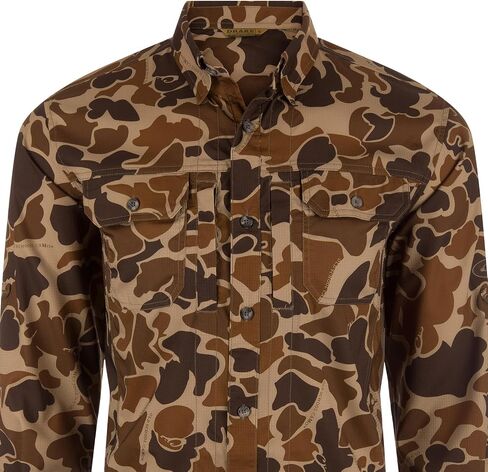 Drake Waterfowl Men's Est Wingshooter Trey Moisture-wicking long Sleeve Hunting Shirt مع حماية من أشعة الشمس 30 in Saudi Arabia
