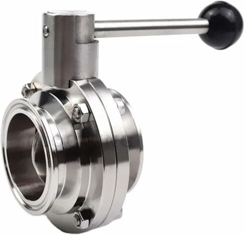 3/4“ 1" 1-1/2" 2" 3" SS304 Stainless Steel Sanitary 50.5/64/77.5/91mm Tri Clamp Butterfly Valve Homebrew Beer Dairy Product(32mm Ferrule 50.5) in Saudi Arabia
