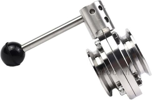 3/4“ 1" 1-1/2" 2" 3" SS304 Stainless Steel Sanitary 50.5/64/77.5/91mm Tri Clamp Butterfly Valve Homebrew Beer Dairy Product(32mm Ferrule 50.5) in Saudi Arabia