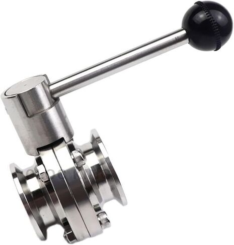 3/4“ 1" 1-1/2" 2" 3" SS304 Stainless Steel Sanitary 50.5/64/77.5/91mm Tri Clamp Butterfly Valve Homebrew Beer Dairy Product(32mm Ferrule 50.5) in Saudi Arabia