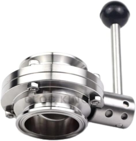 3/4“ 1" 1-1/2" 2" 3" SS304 Stainless Steel Sanitary 50.5/64/77.5/91mm Tri Clamp Butterfly Valve Homebrew Beer Dairy Product(32mm Ferrule 50.5) in Saudi Arabia