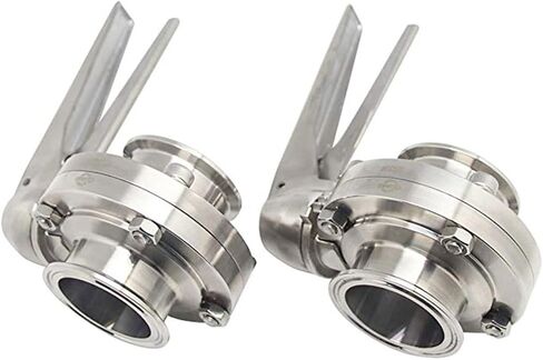 SS3041.5"/2"Stainless Steel Tri Clamp Butterfly Valve With Stainless Steel Handle Squeeze Trigger for Homebrew Dairy Product(1-1/2") in Saudi Arabia