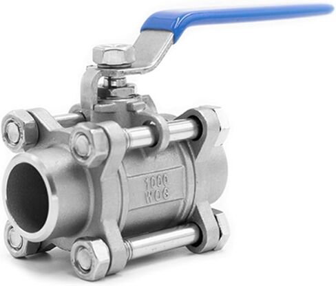 304 الفولاذ المقاوم للصدأ من ثلاث قطع صمام الكرة 1/2 3/4 خيط المسمار الخيط الداخلي لوح لحام أنابيب الماء dn20 25 32 65 80 (3/8 "، bsp_thered) in Kuwait