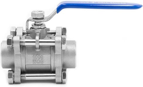 304 الفولاذ المقاوم للصدأ من ثلاث قطع صمام الكرة 1/2 3/4 خيط المسمار الخيط الداخلي لوح لحام أنابيب الماء dn20 25 32 65 80 (3/8 "، bsp_thered) in Kuwait