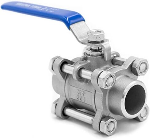 304 الفولاذ المقاوم للصدأ من ثلاث قطع صمام الكرة 1/2 3/4 خيط المسمار الخيط الداخلي لوح لحام أنابيب الماء dn20 25 32 65 80 (3/8 "، bsp_thered) in Kuwait