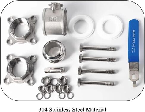 304 الفولاذ المقاوم للصدأ من ثلاث قطع صمام الكرة 1/2 3/4 خيط المسمار الخيط الداخلي لوح لحام أنابيب الماء dn20 25 32 65 80 (3/8 "، bsp_thered) in Kuwait