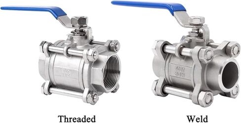 304 الفولاذ المقاوم للصدأ من ثلاث قطع صمام الكرة 1/2 3/4 خيط المسمار الخيط الداخلي لوح لحام أنابيب الماء dn20 25 32 65 80 (3/8 "، bsp_thered) in Kuwait