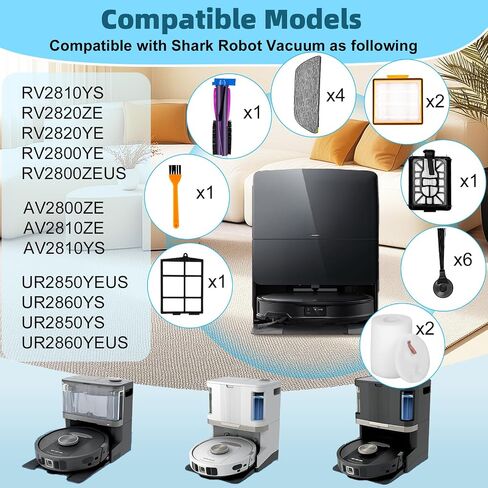 جزء استبدال مجموعة الملحقات لاكتشاف/اكتشاف Pro Pro AV2800ZE AV2810YS AV/RV2820ZE/YE Robot ، الفرشاة الرئيسية ، المرشحات الأولية ، مرشحات الرغوة ، مرشحات ما قبل/بعد)-مرشحات ، فرشاة جانبية (18 حزمة) in Saudi Arabia