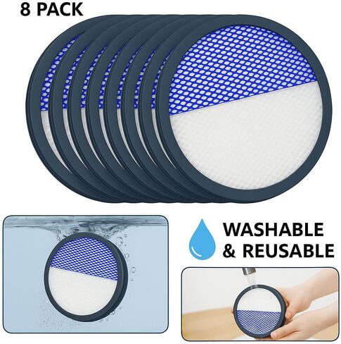 8 Pack Replacement Filters Compatible with Eureka Rapidclean Pro Stick NEC180 NEC280TL NEC380 NEC480 NEC185 NEC186 NEC190 Vacuum Cleaner. in Saudi Arabia