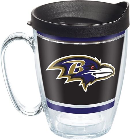 Tervis 1257345 NFL Baltimore Ravens Legend Coffee Mug with Lid ، Clear ، 16 Oz in Kuwait