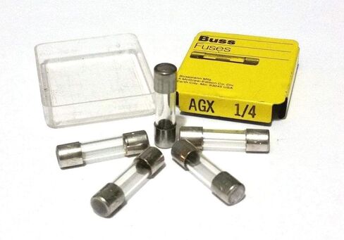 Bussmann AGX-1/4 AGX Series Fuse, Fast Acting, 1/4 Amp, 250V, Glass Tube, 1/4" x 1" (Pack of 5) in Saudi Arabia