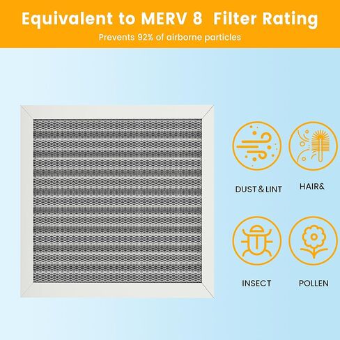 20x20x1 HVAC Furnace Air Filter ، يستمر مدى الحياة ، قابلة للغسل ، آخر مرشح HVAC الذي ستشتريه على الإطلاق ، تتنفس بأمان في المنزل أو في المكتب ، Merv 8 in Kuwait