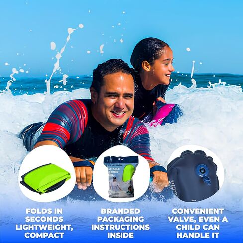 Premium Kids Boogie Boogie Board Lightweight Sweating Floating Surfboard for Beach & Pool Fun Fun Deanable Surf Body for Ride Summer Pool Floats & Beach Toys in Kuwait