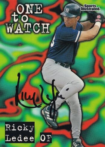 وقع Ricky Ledee 1998 Fleer Sports Illustrated Yankees Card 166 1999 Autograph - MLB Motagopered Cardsball Cards in Saudi Arabia