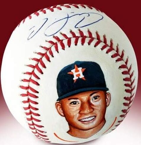 Carlos Correa Signed & Hand Painted Baseball in Saudi Arabia