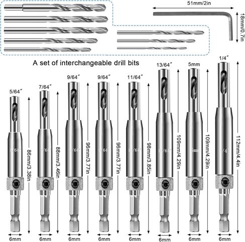 17pcs بت دورات التدريبات ذاتية تركز على المفصلات-1/4 "سد hex shank vix بتات الحفر المتمرك in Kuwait