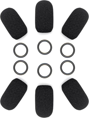 6 عبوات MIC Muff - متوافق مع سماعات الرأس Lightspeed Zulu 3 و Sierra و Tango و PFX Aviation - 6 أغطية MIC Foam + 6 O -RINGS KIT in Kuwait