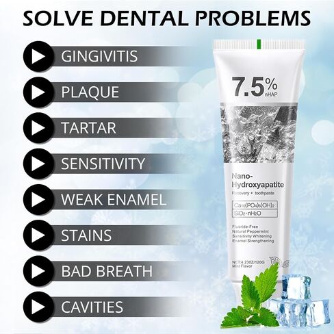 Hydroxyapatite Toothpastes for Enamel Protection and Tooth Strengthening, Gentle Mint, Safe for Sensitive Teeth, Daily Oral Care for Fresh Breath & Oral Health (2) in Saudi Arabia