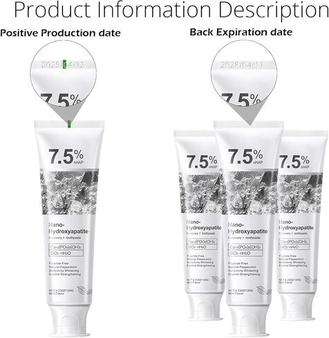 Hydroxyapatite Toothpastes for Enamel Protection and Tooth Strengthening, Gentle Mint, Safe for Sensitive Teeth, Daily Oral Care for Fresh Breath & Oral Health (2) in Saudi Arabia