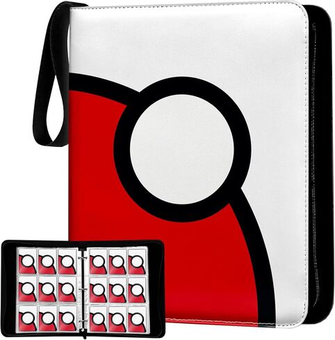 Premium Trading Card Binder with Zipper – Holds 900 Cards, PU Leather, 9-Pocket Double-Sided Sleeves (50 Sheets) – Velvet Liner, Handle for Easy Carry. in Saudi Arabia