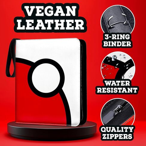 Premium Trading Card Binder with Zipper – Holds 900 Cards, PU Leather, 9-Pocket Double-Sided Sleeves (50 Sheets) – Velvet Liner, Handle for Easy Carry. in Saudi Arabia