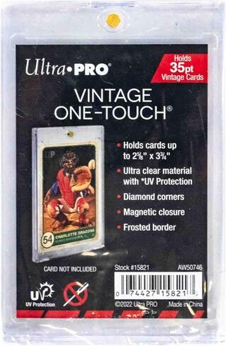 Ultra Pro - 35 Pt. عتيقة واحدة وحامي بطاقات الرياضة التي تعمل باللمس - مثالي للظهور وحماية بطاقاتك الرياضية القيمة وبطاقات التداول القابلة للتحصيل ، إغلاق آمن مغناطيسي آمن in Saudi Arabia