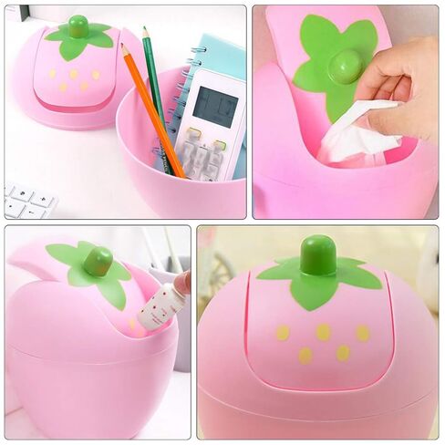Toyvian Mini Desktop Swing Swing Swing Trash Can ، Pink ، 7.9 Gallons in Saudi Arabia