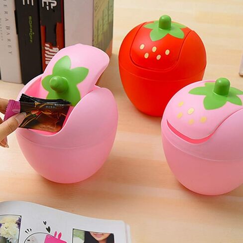Toyvian Mini Desktop Swing Swing Swing Trash Can ، Pink ، 7.9 Gallons in Saudi Arabia