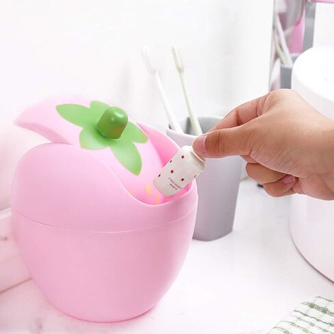 Toyvian Mini Desktop Swing Swing Swing Trash Can ، Pink ، 7.9 Gallons in Saudi Arabia