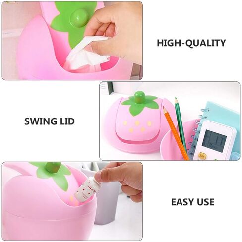 Toyvian Mini Desktop Swing Swing Swing Trash Can ، Pink ، 7.9 Gallons in Saudi Arabia