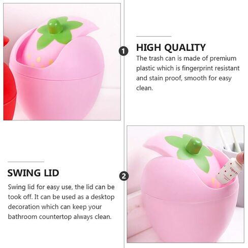 Toyvian Mini Desktop Swing Swing Swing Trash Can ، Pink ، 7.9 Gallons in Saudi Arabia
