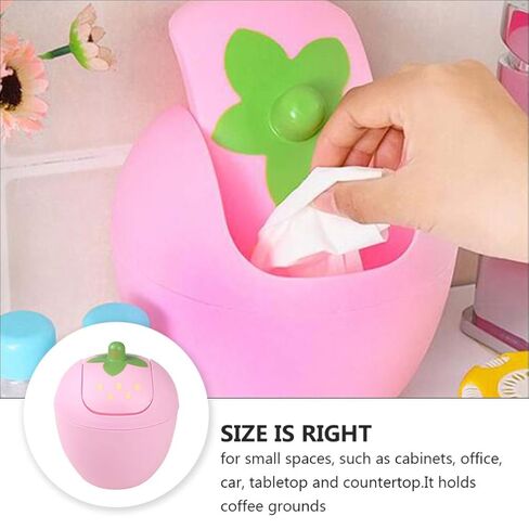 Toyvian Mini Desktop Swing Swing Swing Trash Can ، Pink ، 7.9 Gallons in Saudi Arabia