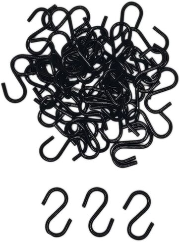 50pcs 1 Inch Black Iron Mini S Hooks Multipurpose Hangers for Jewelry Kitchenware and Plants in Kuwait
