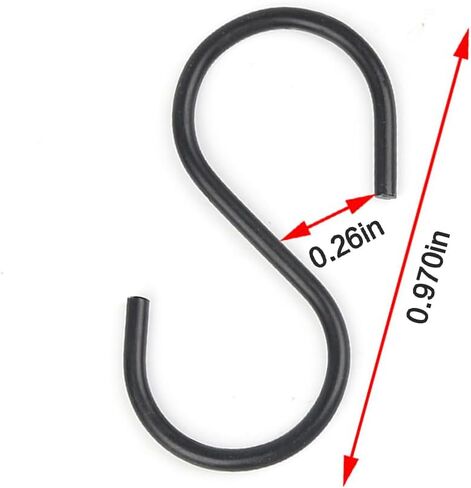 50pcs 1 Inch Black Iron Mini S Hooks Multipurpose Hangers for Jewelry Kitchenware and Plants in Kuwait