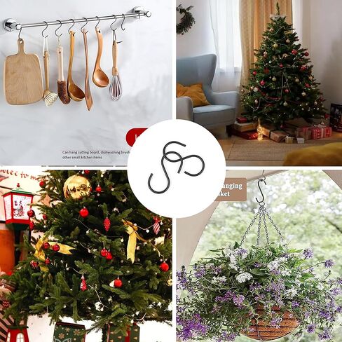 50pcs 1 Inch Black Iron Mini S Hooks Multipurpose Hangers for Jewelry Kitchenware and Plants in Kuwait