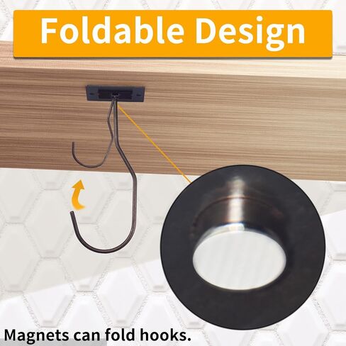 2Pcs Banana Hanger Magnetic Folding for Easy Storage,Banana Hook Under Cabinet Easy to Clean,Metal Banana Holder Two Fixed Methods Convenient and Durable (Gold) in Kuwait