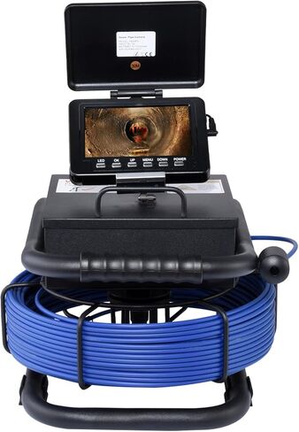 Sewer Camera With 512Hz Sonde Selfs-Leveling,IP68 Waterproof Pipe Inspection Camera With 9in AHDS Recorder,Endoscope With Meter Counter 12pcs LED Lights For Plumbing 164ft/50m(16 GB S,D Card Included) in Saudi Arabia