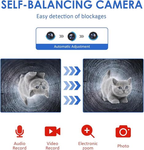 Sewer Camera With 512Hz Sonde Selfs-Leveling,IP68 Waterproof Pipe Inspection Camera With 9in AHDS Recorder,Endoscope With Meter Counter 12pcs LED Lights For Plumbing 164ft/50m(16 GB S,D Card Included) in Saudi Arabia