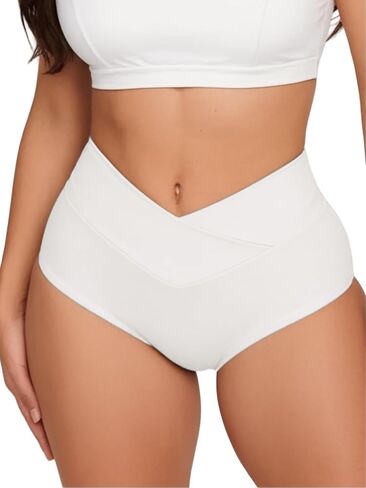 Women Crossover Booty Shorts Bikini Bottom High Waist Swimsuit Workout Dance Hot Pants Rave Festival Outfits in Kuwait
