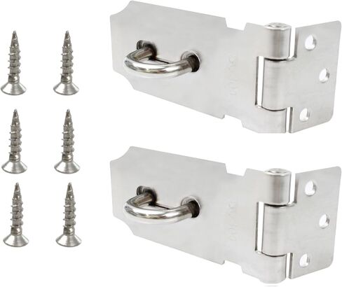 2PCS 3 Inch Silver Door Hasp Padlock Latch, Stainless Steel Padlock Clasp, Security Clasp Hasp Lock Latch in Saudi Arabia