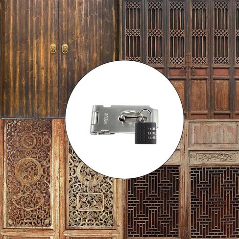 2PCS 3 Inch Silver Door Hasp Padlock Latch, Stainless Steel Padlock Clasp, Security Clasp Hasp Lock Latch in Saudi Arabia