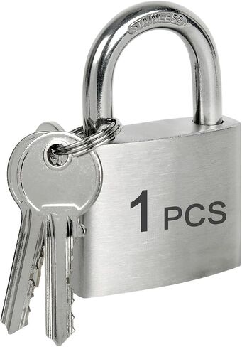 قفاز مقاوم للطقس في الهواء الطلق ، lqyn 1 pcs قفلات شديدة التقدم مقاوم للصدأ ، مقاس 50 ملم/2 بوصة القيد العادي ، جسم الفولاذ المقاوم للصدأ مع قفل الأسطوانة النحاسية ، قفل للتخزين الآمن ، البوابات in Kuwait