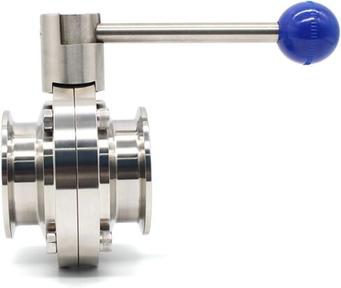 1.5"2"3"4"19/25/38/51/63.5/76/102mm Homebrew Beer SS304 Tri Clamp Butterfly Valve Stainless Steel Sanitary Silicon Washer(19mm Ferrule 50.5) in Saudi Arabia