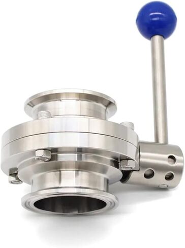 1.5"2"3"4"19/25/38/51/63.5/76/102mm Homebrew Beer SS304 Tri Clamp Butterfly Valve Stainless Steel Sanitary Silicon Washer(19mm Ferrule 50.5) in Saudi Arabia